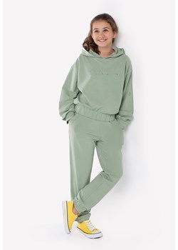 Zielone dresowe spodnie dziewczęce joggery N-CASSIE JUNIOR ze sklepu Volcano.pl w kategorii Spodnie dziewczęce - zdjęcie 169422091