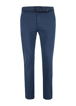 Niebieskie spodnie męskie chinosy z paskiem R-LUCKY ze sklepu Volcano.pl w kategorii Spodnie męskie - zdjęcie 169422214