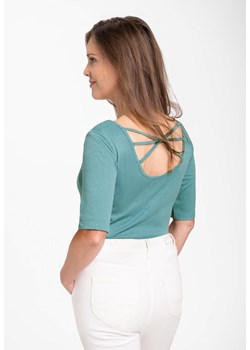 Damska bluzka z ażurowym wzorem na plecach T-AGGIE ze sklepu Volcano.pl w kategorii Bluzki damskie - zdjęcie 169422300