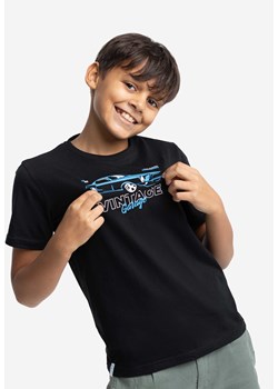 Czarny t-shirt chłopięcy z nadrukiem samochodu T-FURIOS JUNIOR ze sklepu Volcano.pl w kategorii T-shirty chłopięce - zdjęcie 169422370