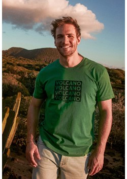 Zielona koszulka z krótkim rękawem i nadrukiem T-JOHN ze sklepu Volcano.pl w kategorii T-shirty męskie - zdjęcie 169422400