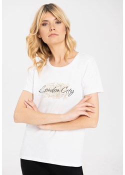 Klasyczna koszulka z nadrukiem i napisem T-LONDON ze sklepu Volcano.pl w kategorii Bluzki damskie - zdjęcie 169422421