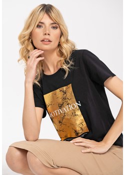 Koszulka damska T-MOTIV ze złotym nadrukiem ze sklepu Volcano.pl w kategorii Bluzki damskie - zdjęcie 169422443