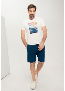 Bawełniana koszulka męska w kolorze ecru T-SAVE ze sklepu Volcano.pl w kategorii T-shirty męskie - zdjęcie 169422494