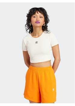adidas T-Shirt Essentials IJ7804 Beżowy Slim Fit ze sklepu MODIVO w kategorii Bluzki damskie - zdjęcie 169423380