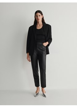 Reserved - Skórzane spodnie - czarny ze sklepu Reserved w kategorii Spodnie damskie - zdjęcie 169424292