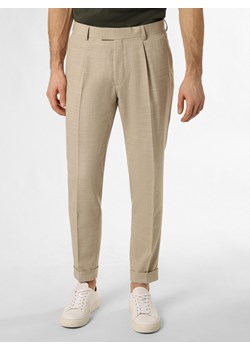 BOSS Spodnie z zawartością lnu - Louis-MM-C-233 Mężczyźni Regular Fit beżowy marmurkowy ze sklepu vangraaf w kategorii Spodnie męskie - zdjęcie 169425151
