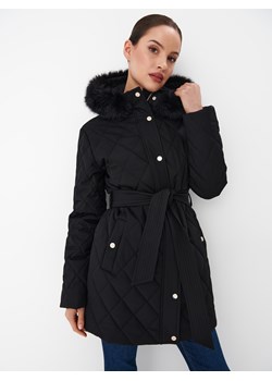 Mohito - Długa czarna kurtka z kapturem - czarny ze sklepu Mohito w kategorii Kurtki damskie - zdjęcie 169428024
