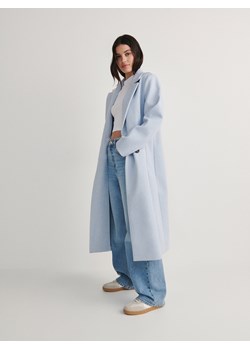Reserved - Dwurzędowy płaszcz - jasnoniebieski ze sklepu Reserved w kategorii Płaszcze damskie - zdjęcie 169428240