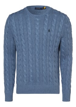 Polo Ralph Lauren Sweter męski Mężczyźni Bawełna jasnoniebieski jednolity ze sklepu vangraaf w kategorii Swetry męskie - zdjęcie 169430411