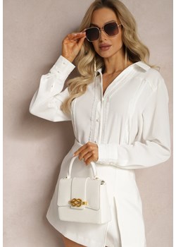 Biała Koszula Ozdobiona Subtelną Koronką Anelima ze sklepu Renee odzież w kategorii Koszule damskie - zdjęcie 169431390