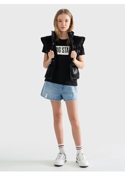 Koszulka dziewczęca z dużym nadrukiem z logo BIG STAR czarna Oneidaska 906 ze sklepu Big Star w kategorii Bluzki dziewczęce - zdjęcie 169436893