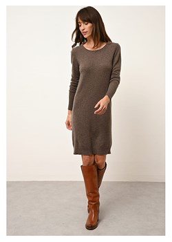 Just Cashmere Kaszmirowa sukienka "Susan" w kolorze brązowym ze sklepu Limango Polska w kategorii Sukienki - zdjęcie 169437863