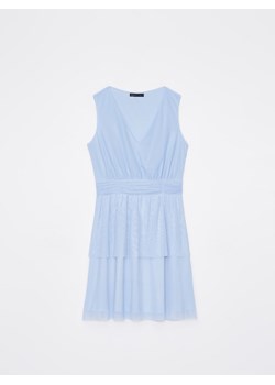 Mohito - Niebieska sukienka mini z dzianiny mesh - błękitny ze sklepu Mohito w kategorii Sukienki - zdjęcie 169441133