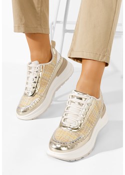 Złote sneakersy na platformie Ellana ze sklepu Zapatos w kategorii Buty sportowe damskie - zdjęcie 169442430