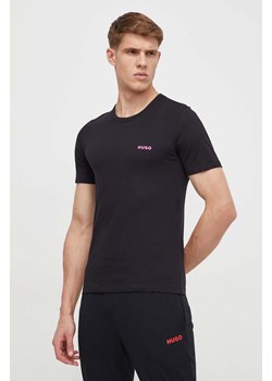 HUGO t-shirt bawełniany 3 - pack 3-pack męski kolor czarny z nadrukiem 50480088 ze sklepu ANSWEAR.com w kategorii T-shirty męskie - zdjęcie 169442744