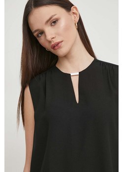 Calvin Klein bluzka damska kolor czarny gładka ze sklepu ANSWEAR.com w kategorii Bluzki damskie - zdjęcie 169442832