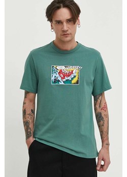 Converse t-shirt bawełniany męski kolor zielony z nadrukiem ze sklepu ANSWEAR.com w kategorii T-shirty męskie - zdjęcie 169443161