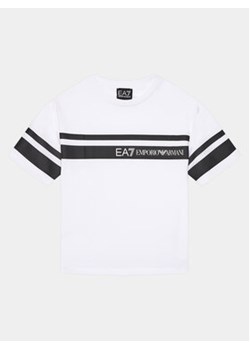 EA7 Emporio Armani T-Shirt 3DBT58 BJ02Z 1100 Biały Regular Fit ze sklepu MODIVO w kategorii T-shirty chłopięce - zdjęcie 169449902