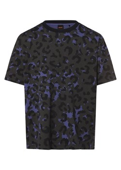 BOSS Orange Koszulka męska - Te_Leopard Mężczyźni Bawełna czarny wzorzysty ze sklepu vangraaf w kategorii T-shirty męskie - zdjęcie 169450854