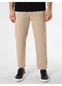 HUGO Spodnie - Zeebo233D Mężczyźni Bawełna beżowy jednolity ze sklepu vangraaf w kategorii Spodnie męskie - zdjęcie 169450863