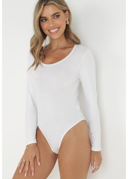 Białe Klasyczne Body Bawełniane z Długim Rękawem Ailenia ze sklepu Born2be Odzież w kategorii Bluzki damskie - zdjęcie 169451071