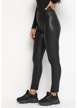 Czarne Legginsy z Imitacji Skóry Walerfia ze sklepu Born2be Odzież w kategorii Spodnie damskie - zdjęcie 169451141