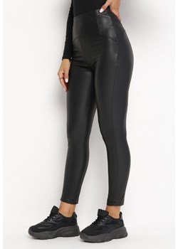 Czarne Legginsy z Imitacji Skóry Capriana ze sklepu Born2be Odzież w kategorii Spodnie damskie - zdjęcie 169451151