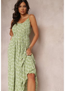 Zielona Sukienka Maxi Wiązana na Ramionach z Rozkloszowanym Dołem Matiltta ze sklepu Renee odzież w kategorii Sukienki - zdjęcie 169451742