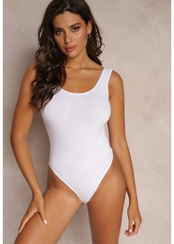 Białe Body z Bawełny Zapinane na Haftki Philemone ze sklepu Renee odzież w kategorii Bluzki damskie - zdjęcie 169451840