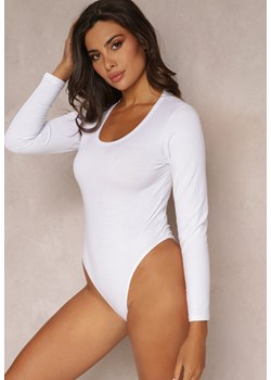 Białe Bawełniane Body z Długim Rękawem i Okrągłym Dekoltem Aletatia ze sklepu Renee odzież w kategorii Bluzki damskie - zdjęcie 169451843