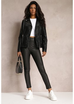 Czarne Legginsy z Ekoskóry Favi ze sklepu Renee odzież w kategorii Spodnie damskie - zdjęcie 169451921