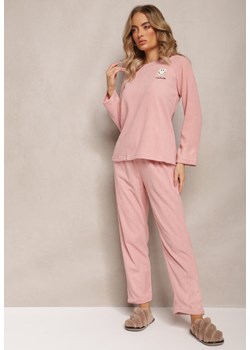 Różowy Komplet Piżamowy 2-Częściowy Bluza i Spodnie z Gumką w Pasie Jendara ze sklepu Renee odzież w kategorii Piżamy damskie - zdjęcie 169452212