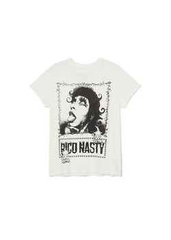 Cropp - T-shirt oversize z nadrukiem Rico Nasty - biały ze sklepu Cropp w kategorii Bluzki damskie - zdjęcie 169453420