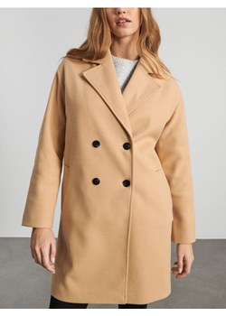 Sinsay - Płaszcz dwurzędowy - kremowy ze sklepu Sinsay w kategorii Płaszcze damskie - zdjęcie 169456100