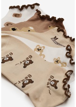 Beżowe Skarpety 5-pack z Nadrukiem Misia Kismetta ze sklepu Renee odzież w kategorii Skarpetki damskie - zdjęcie 169456921
