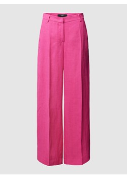 Spodnie lniane o kroju regular fit z szeroką nogawką model ‘MALIZIA’ ze sklepu Peek&Cloppenburg  w kategorii Spodnie damskie - zdjęcie 169459311