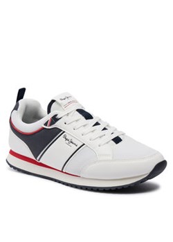 Pepe Jeans Sneakersy Dublin Brand PMS40009 Biały ze sklepu MODIVO w kategorii Półbuty męskie - zdjęcie 169463010
