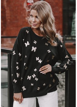 Lekki sweter w motylki Dreamy czarny ze sklepu Clamodi w kategorii Swetry damskie - zdjęcie 169464712