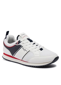 Sneakersy Pepe Jeans Dublin Brand PMS40009 White 800 ze sklepu eobuwie.pl w kategorii Buty sportowe męskie - zdjęcie 169465534