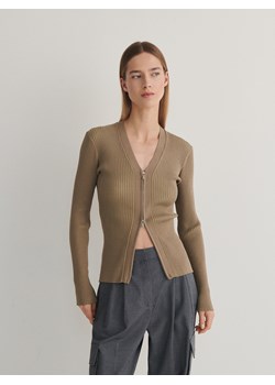 Reserved - Zapinany sweter - brązowy ze sklepu Reserved w kategorii Swetry damskie - zdjęcie 169468821