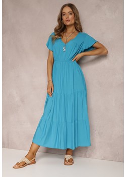 Niebieska Sukienka z Wiskozy Jonmy ze sklepu Renee odzież w kategorii Sukienki - zdjęcie 169468914