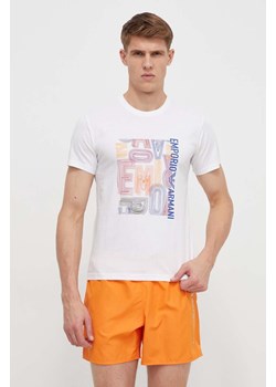 Emporio Armani Underwear t-shirt bawełniany lounge kolor biały z nadrukiem 211818 4R468 ze sklepu ANSWEAR.com w kategorii T-shirty męskie - zdjęcie 169470810