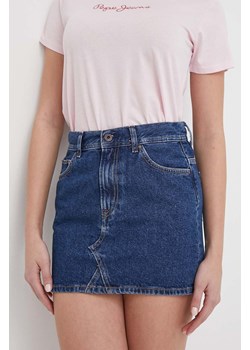 Pepe Jeans spódnica jeansowa kolor granatowy mini prosta ze sklepu ANSWEAR.com w kategorii Spódnice - zdjęcie 169482434