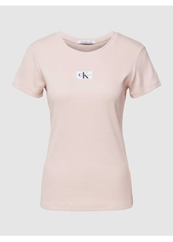 T-shirt o kroju slim fit z efektem prążkowania ze sklepu Peek&Cloppenburg  w kategorii Bluzki damskie - zdjęcie 169484121
