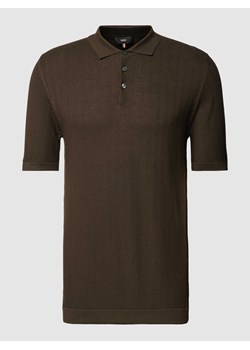 Koszulka polo o kroju slim fit z fakturowanym wzorem model ‘Flavio’ ze sklepu Peek&Cloppenburg  w kategorii T-shirty męskie - zdjęcie 169484282