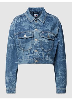 Krótka kurtka jeansowa ze wzorem na całej powierzchni ze sklepu Peek&Cloppenburg  w kategorii Kurtki damskie - zdjęcie 169484642