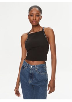 Calvin Klein Jeans Top Logo J20J223110 Czarny Slim Fit ze sklepu MODIVO w kategorii Bluzki damskie - zdjęcie 169491623
