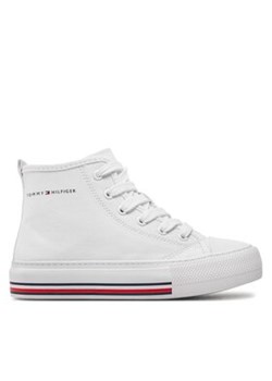 Tommy Hilfiger Trampki High Top Lace-Up Sneaker T3A9-33188-1687 M Biały ze sklepu MODIVO w kategorii Trampki dziecięce - zdjęcie 169493701