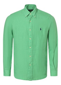 Polo Ralph Lauren Męska koszula lniana Mężczyźni Regular Fit len trawiasty jednolity button down ze sklepu vangraaf w kategorii Koszule męskie - zdjęcie 169495234